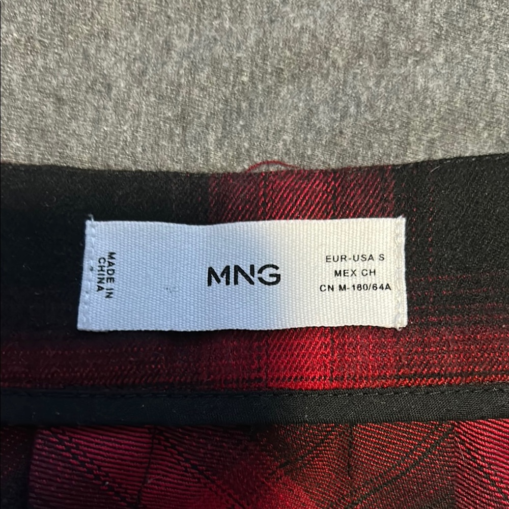 H&M Red and Black Plaid Wrap Top